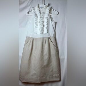 Loft Linen Blend Metallic Thread Dress Women’s Size 4P